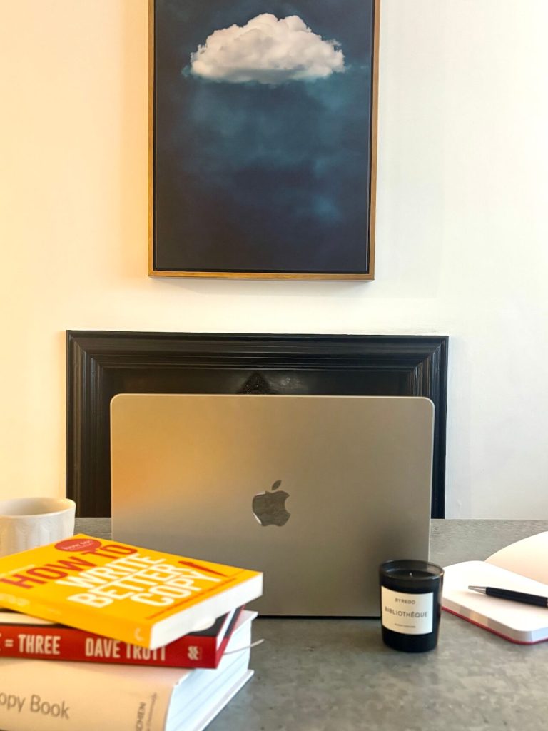 Vikki Ross' writing desk - aka her kitchen table