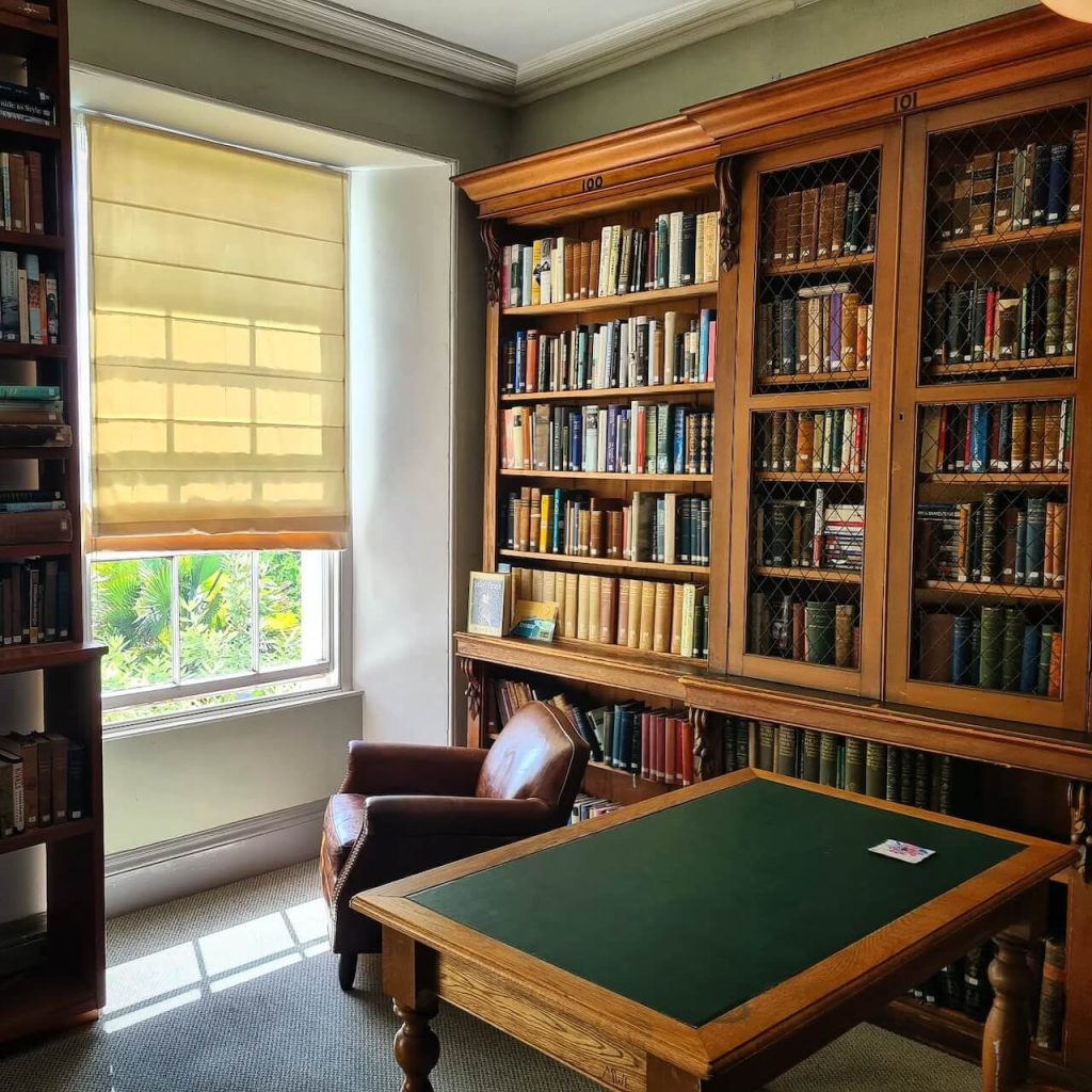 The Morrab Library, photograph taken from David McGuire's writing desk of choice.